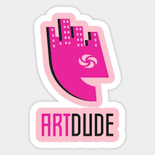 YourArtDude Logo In Pink And Black Sticker